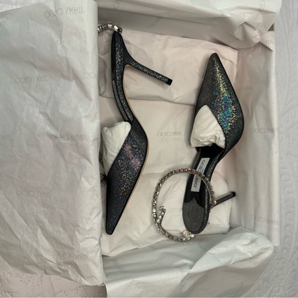 NIB Jimmy Choo Saeda 85 - Silver/Multicolor size 38 - Picture 3 of 15